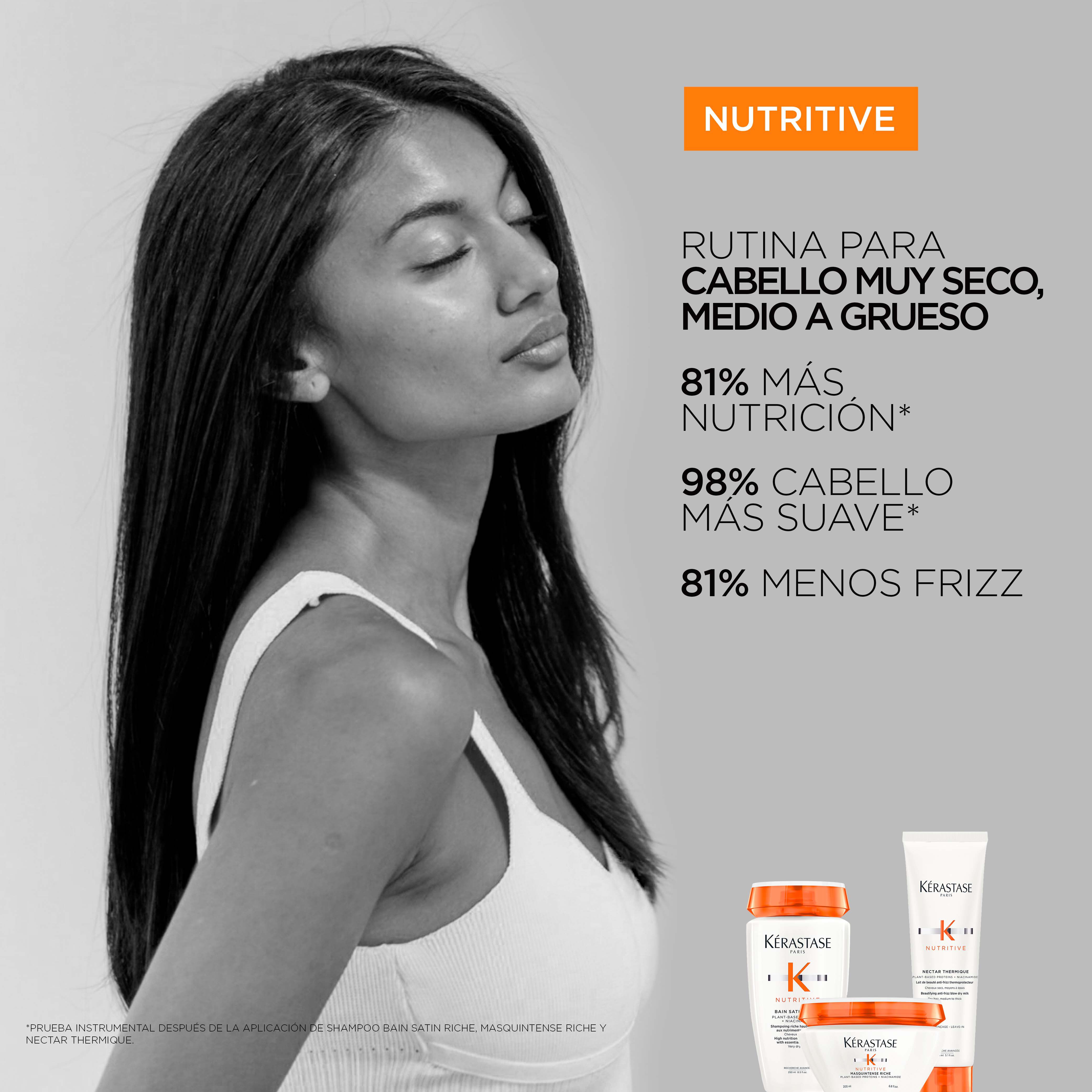 Rutina nutritiva para cabello seco, grueso