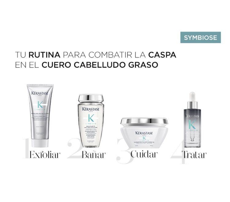 Rutina de cuidado capilar Symbiose para combatir la caspa si tienes el cuero cabelludo graso